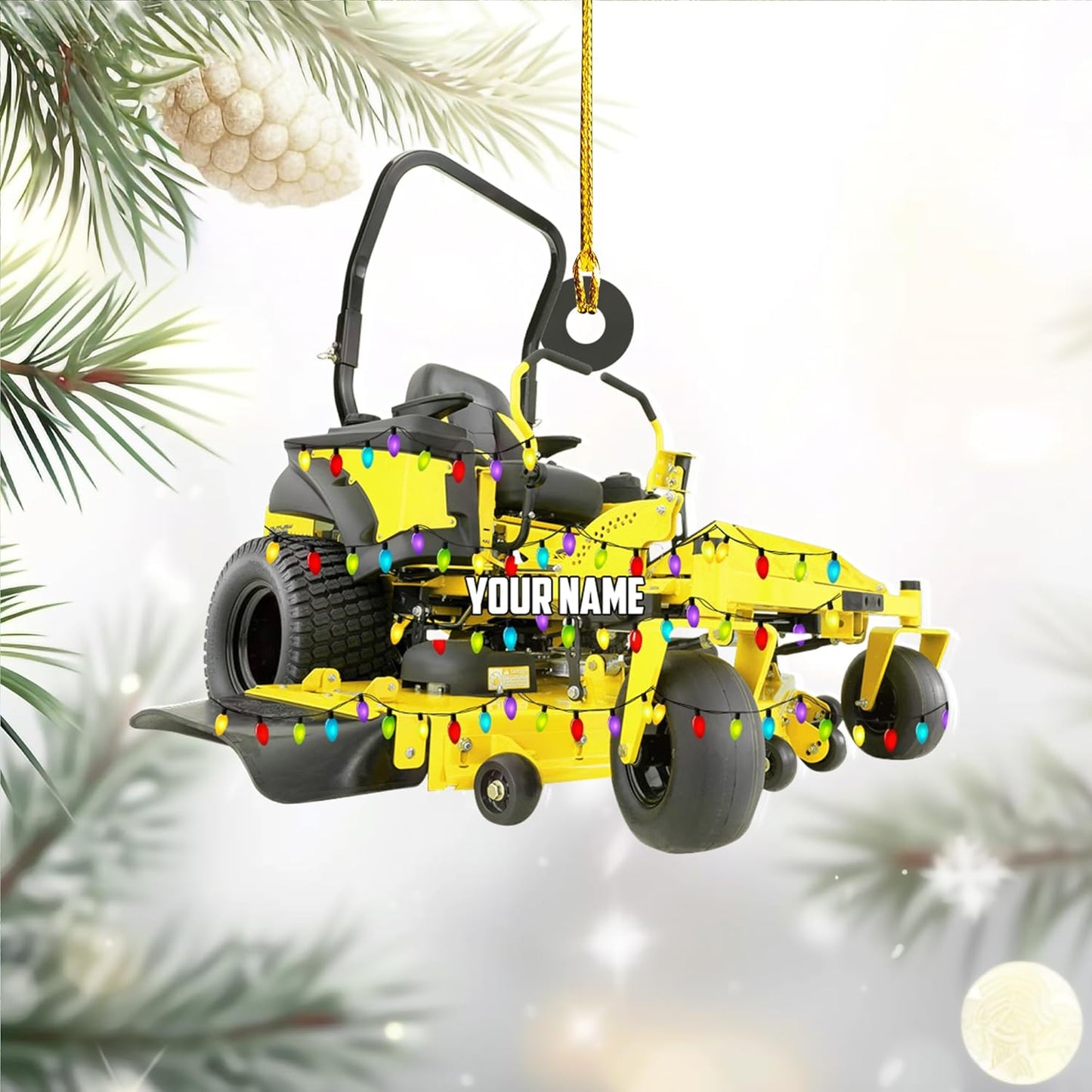 Personalized Lawn Mower Christmas Ornament | Custom Lawn Care Holiday Tree Decoration for Gardeners & Landscapers TG109