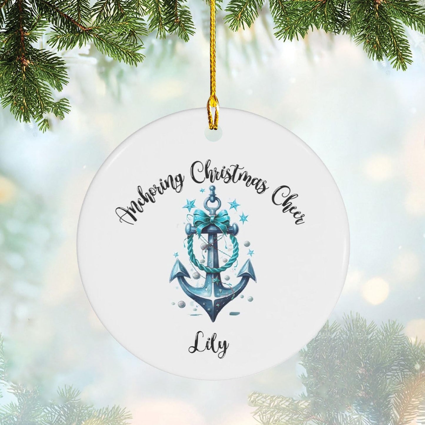 Custom Name Sailor Ornament – Personalized Captain Acrylic Sailing Ornament, Nautical Christmas Tree Decoration for Navy Lovers TS24
