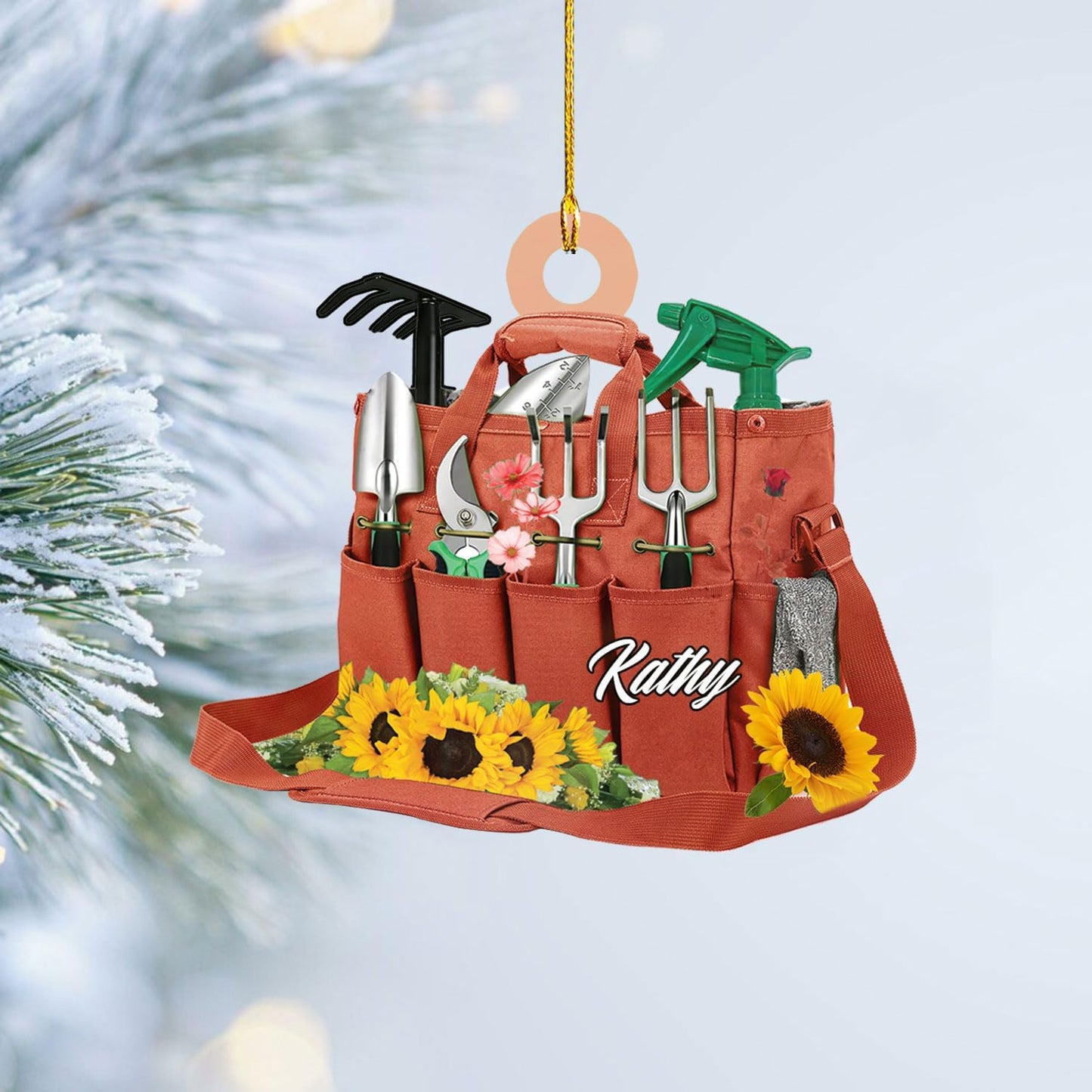 Custom Name Garden Equipment Ornament | Gardener Christmas Tree Decor Gift for Plant & Nature Lovers TG89