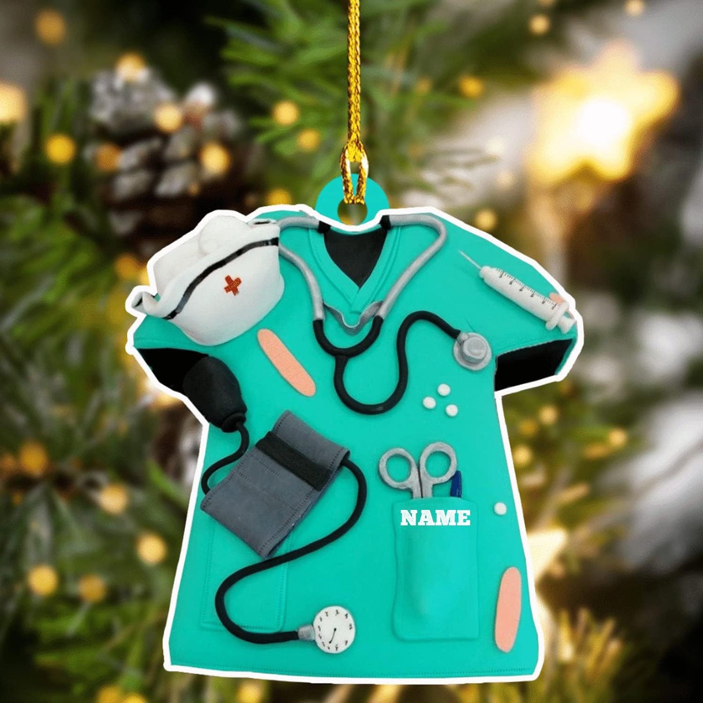 Custom Nurse Uniform Ornament - Nurse Christmas Ornament Design 15