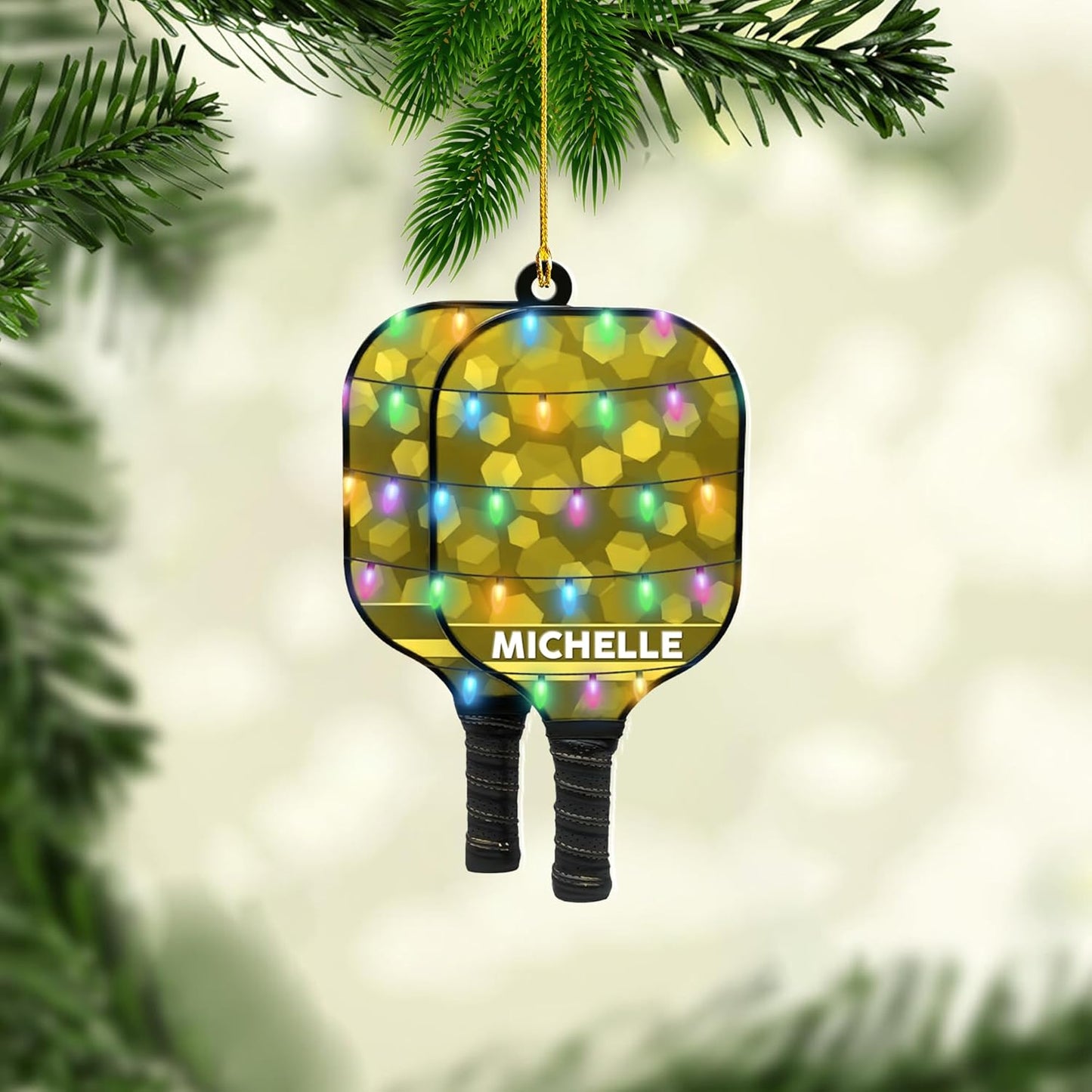 Personalized Pickleball Paddle Ornament – Pickleball Christmas Ornament NH2