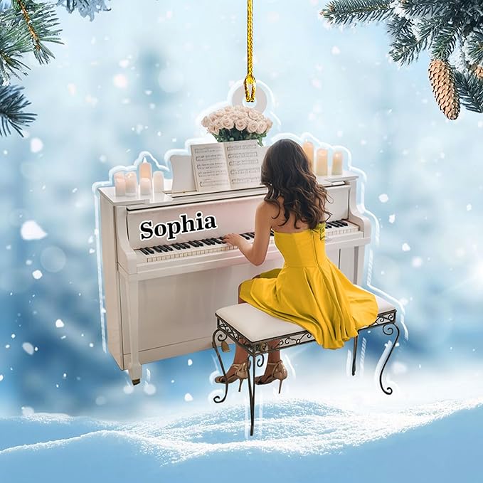 Custom Music Instrument Christmas Gift - Piano Ornament for Piano Lovers LL11