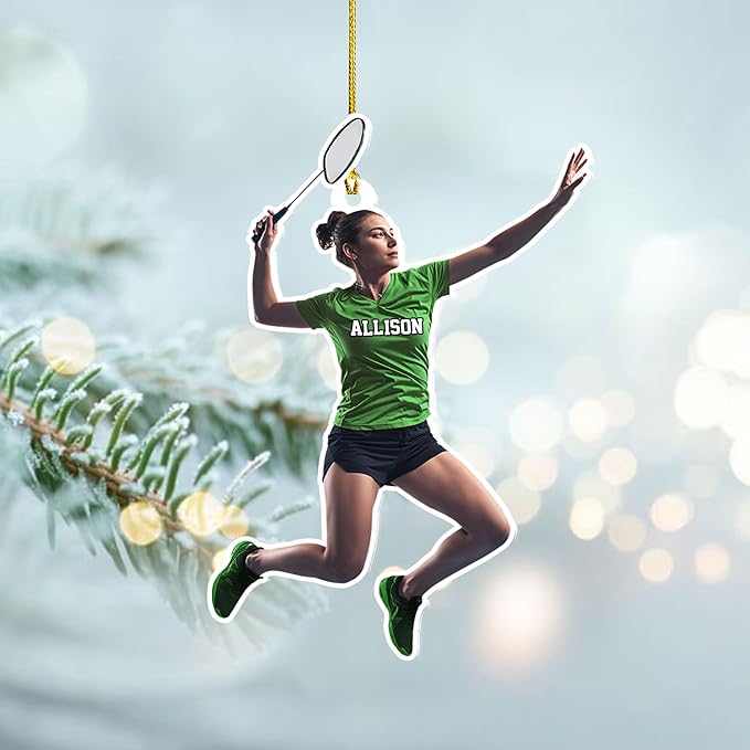 Pesonalized Christmas Gift for Badminton Players, Sports Lovers Badminton Ornament LL49