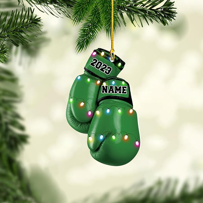 Personalized Boxing Gloves Christmas Ornament - Boxing Ornament Gift LL4