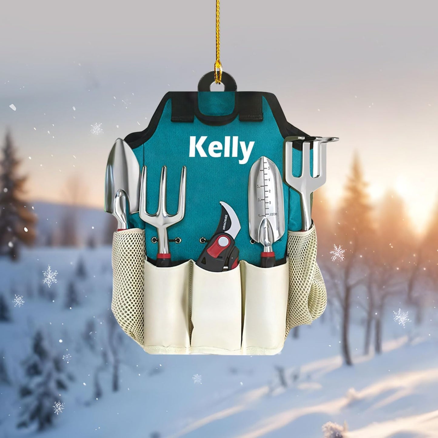 Custom Name Garden Equipment Ornament | Gardener Christmas Tree Decor Gift for Plant & Nature Lovers TG77