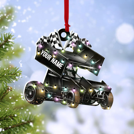 Personalized Hot Rod Ornament – Custom Engine Acrylic Christmas Ornament, Automotive Gift for Mechanics and Drivers TDR14