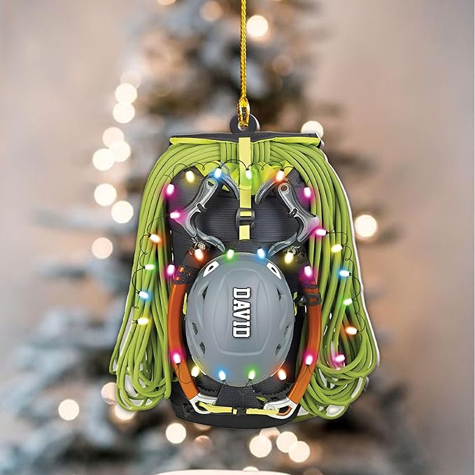 Custom Climbing Ornament - Custom Rock Climber Christmas Gift for Mountaineers LL14