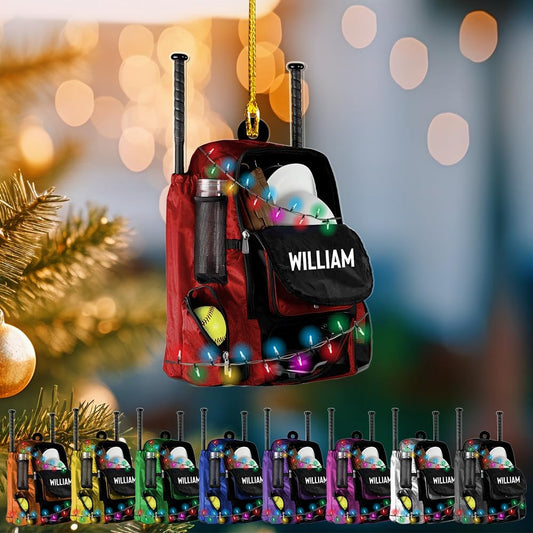 Personalized Softball Ornament – Custom Sports Christmas Tree C08