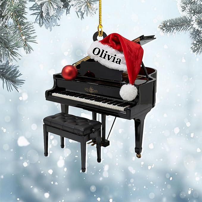 Custom Music Instrument Christmas Gift - Piano Ornament for Piano Lovers LL17