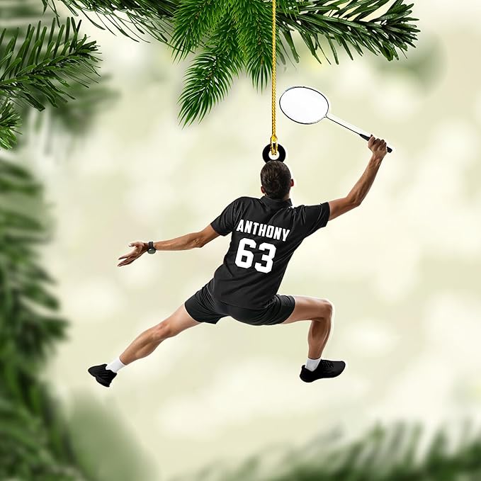 Pesonalized Christmas Gift for Badminton Players, Sports Lovers Badminton Ornament LL29