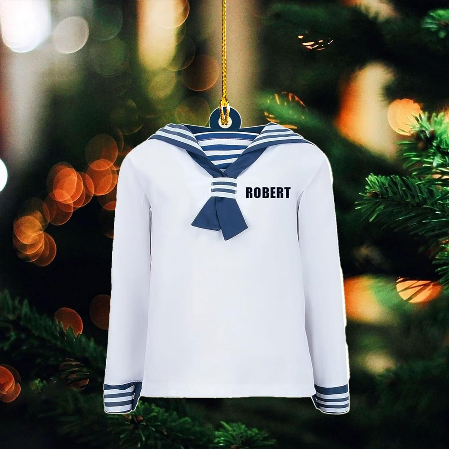 Custom Name Sailor Ornament – Personalized Captain Acrylic Sailing Ornament, Nautical Christmas Tree Decoration for Navy Lovers TS31