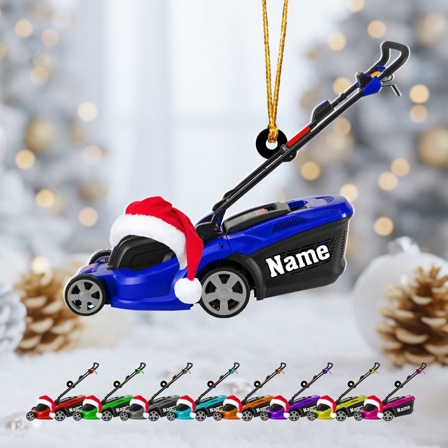 Personalized Lawn Mower Christmas Ornament | Custom Lawn Care Holiday Tree Decoration for Gardeners & Landscapers TG99