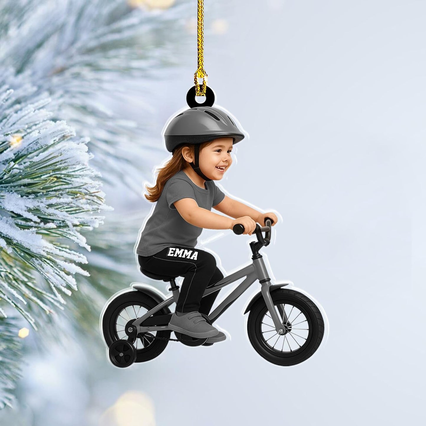 Custom Name Cycling Acrylic Ornament – Personalized Bike Gift, Christmas Tree Keepsake for Cycling Enthusiasts TC34