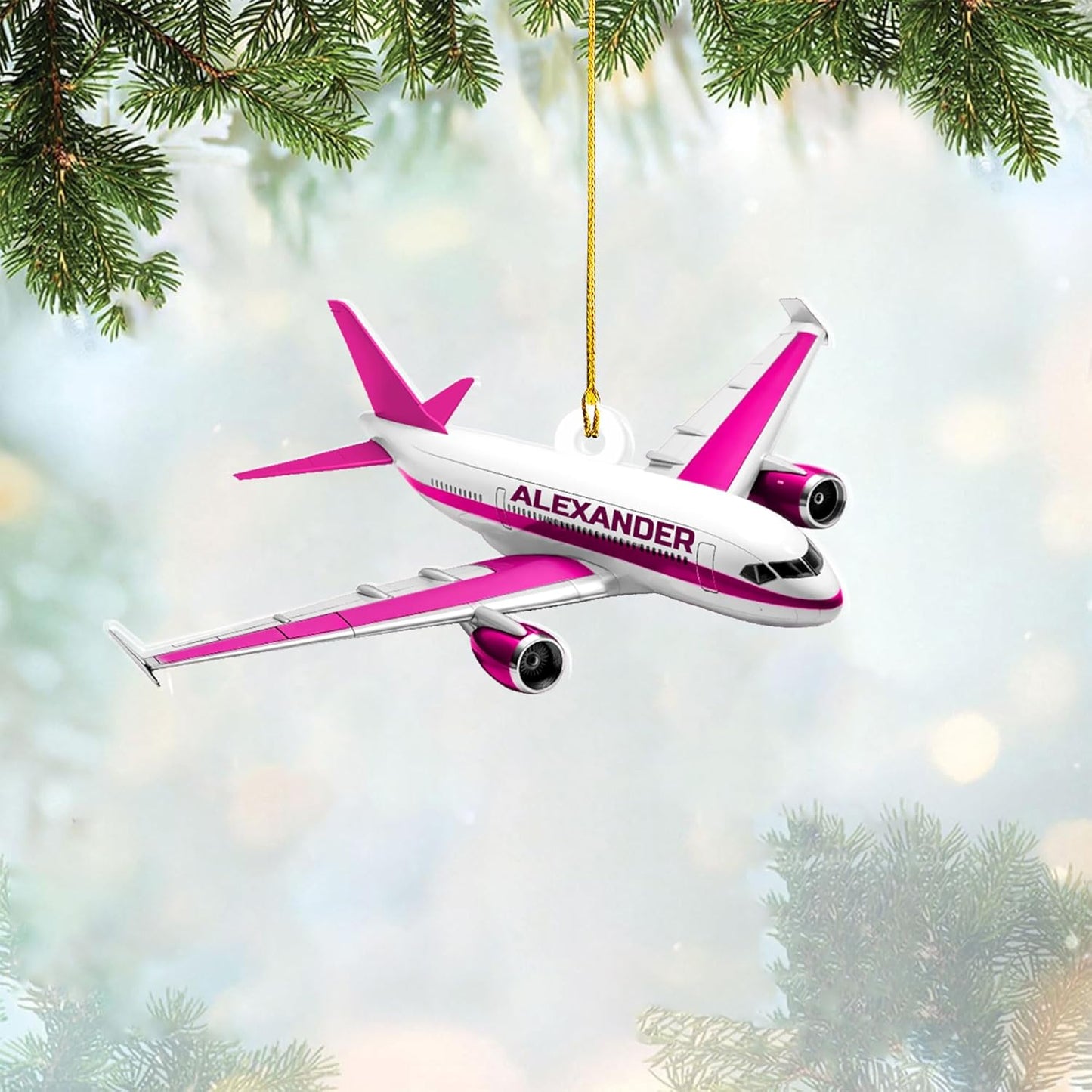 Personalized Airplane Pilot Christmas Ornament Style 5