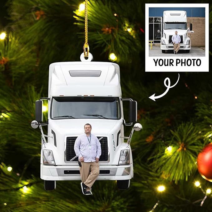 Customized Semi Truck Christmas Decor - Truck Driver Ornament Gift L15