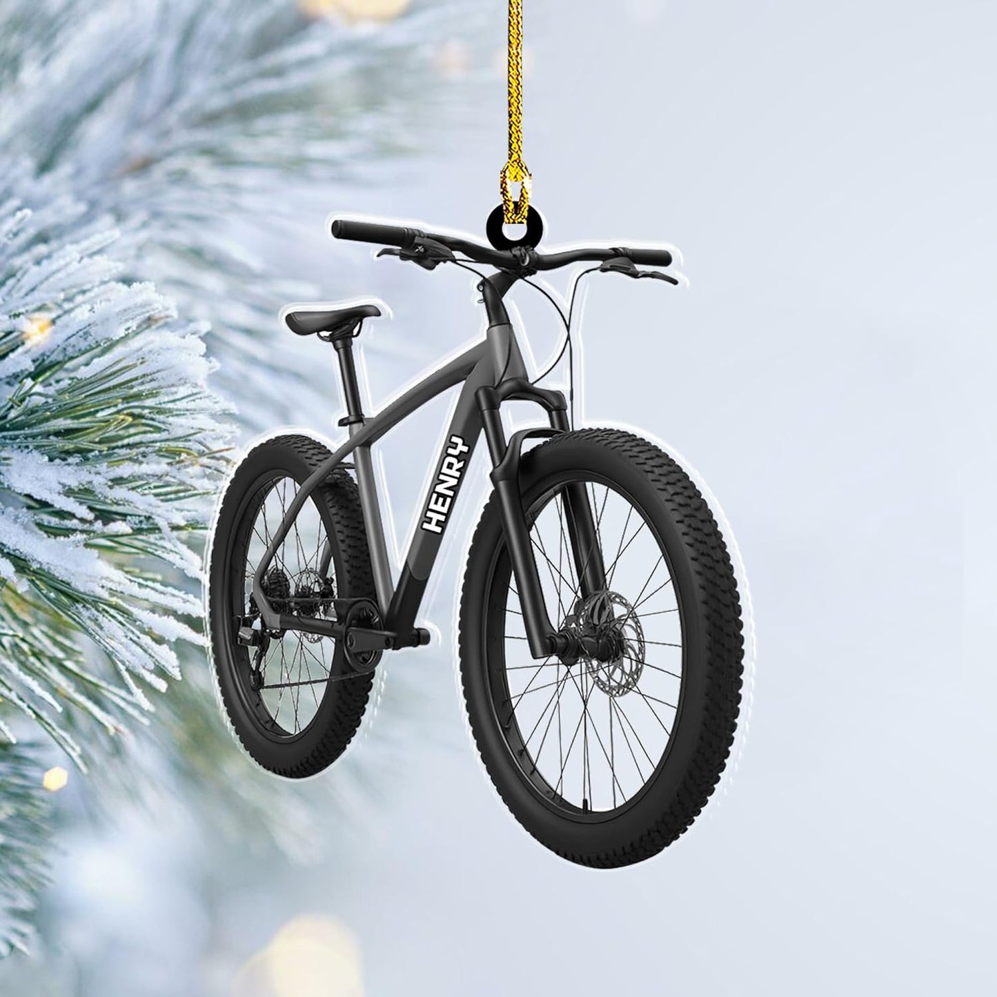 Custom Name Cycling Acrylic Ornament – Personalized Bike Gift, Christmas Tree Keepsake for Cycling Enthusiasts TC31