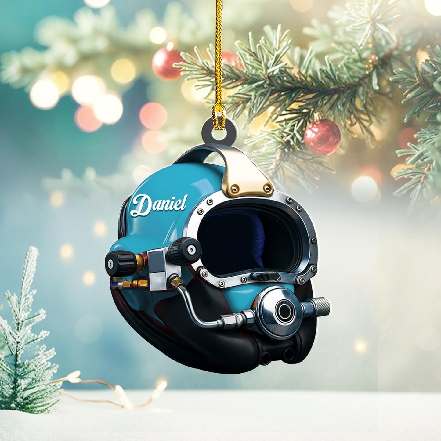 Custom Name Diving Ornament – Personalized Acrylic Scuba Diver Christmas Keepsake, Underwater Gift TSD20