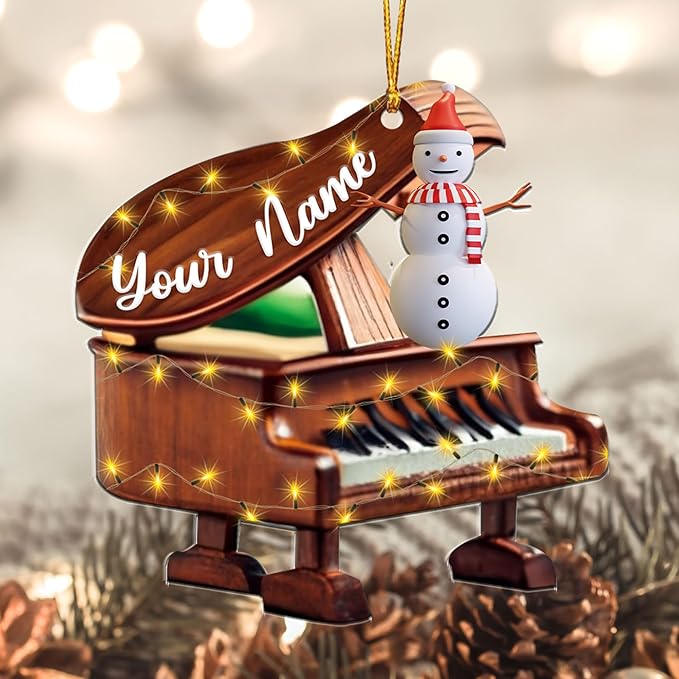 Customized Piano Ornament - Music Instrument Christmas Gift for Piano Lovers LL49