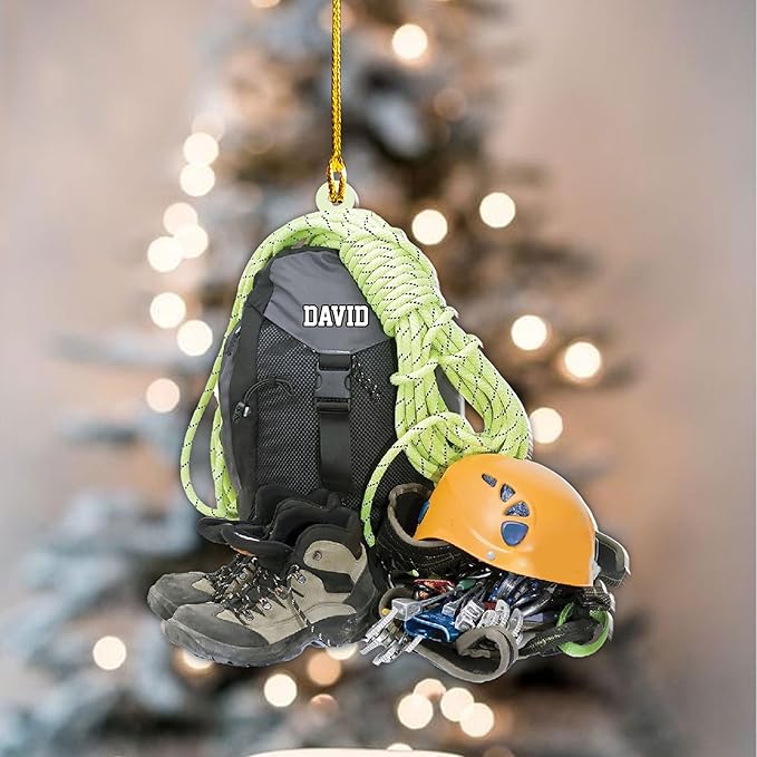Custom Climbing Ornament - Custom Rock Climber Christmas Gift for Mountaineers LL8
