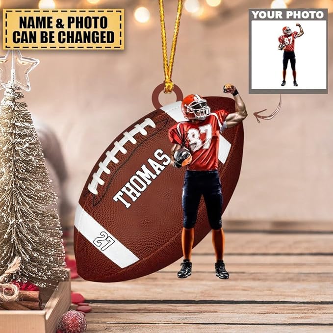 Custom Football Player Ornament - American Football Ornament Gift LL29