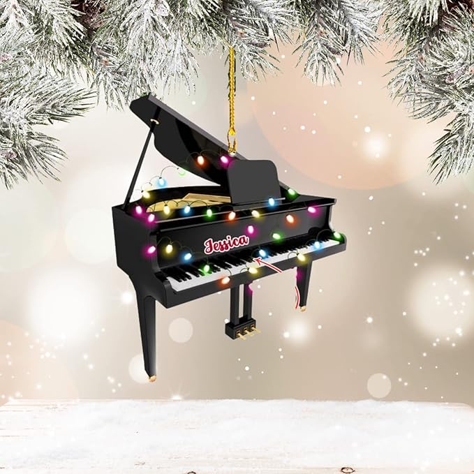 Custom Music Instrument Christmas Gift - Piano Ornament for Piano Lovers LL19
