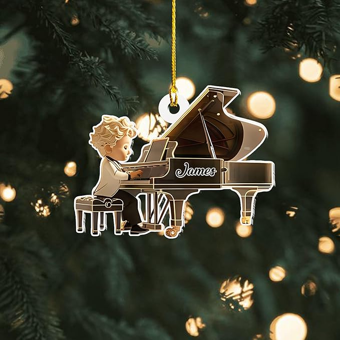 Customized Piano Ornament - Music Instrument Christmas Gift for Piano Lovers LL38
