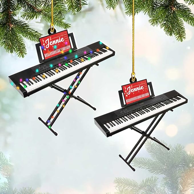 Customized Piano Ornament - Music Instrument Christmas Gift for Piano Lovers LL58