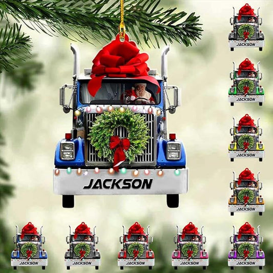Customized Semi Truck Christmas Decor - Truck Driver Ornament Gift L18