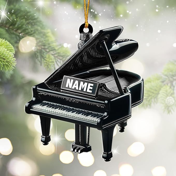 Customized Piano Ornament - Music Instrument Christmas Gift for Piano Lovers LL46