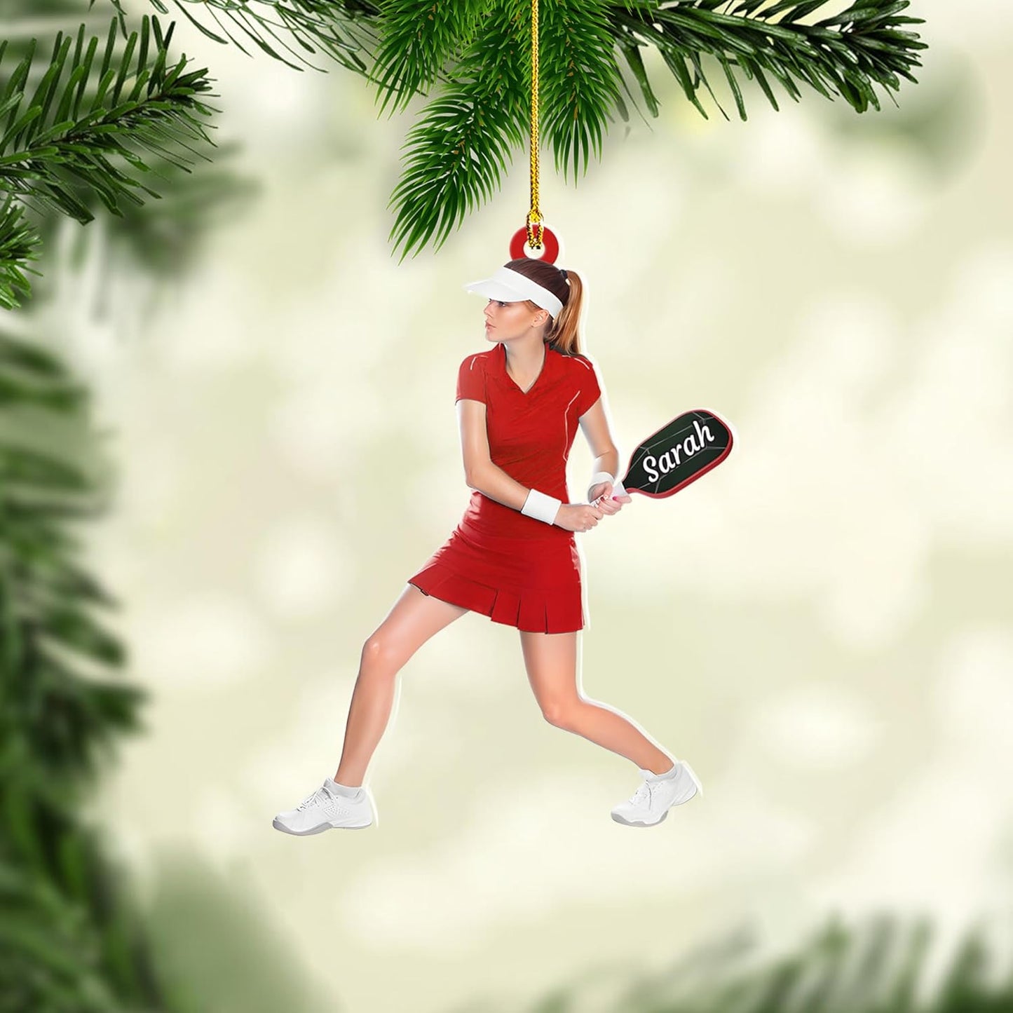 Custom Face & Name Pickleball Player Ornament – Pickleball Christmas Ornament Style 7