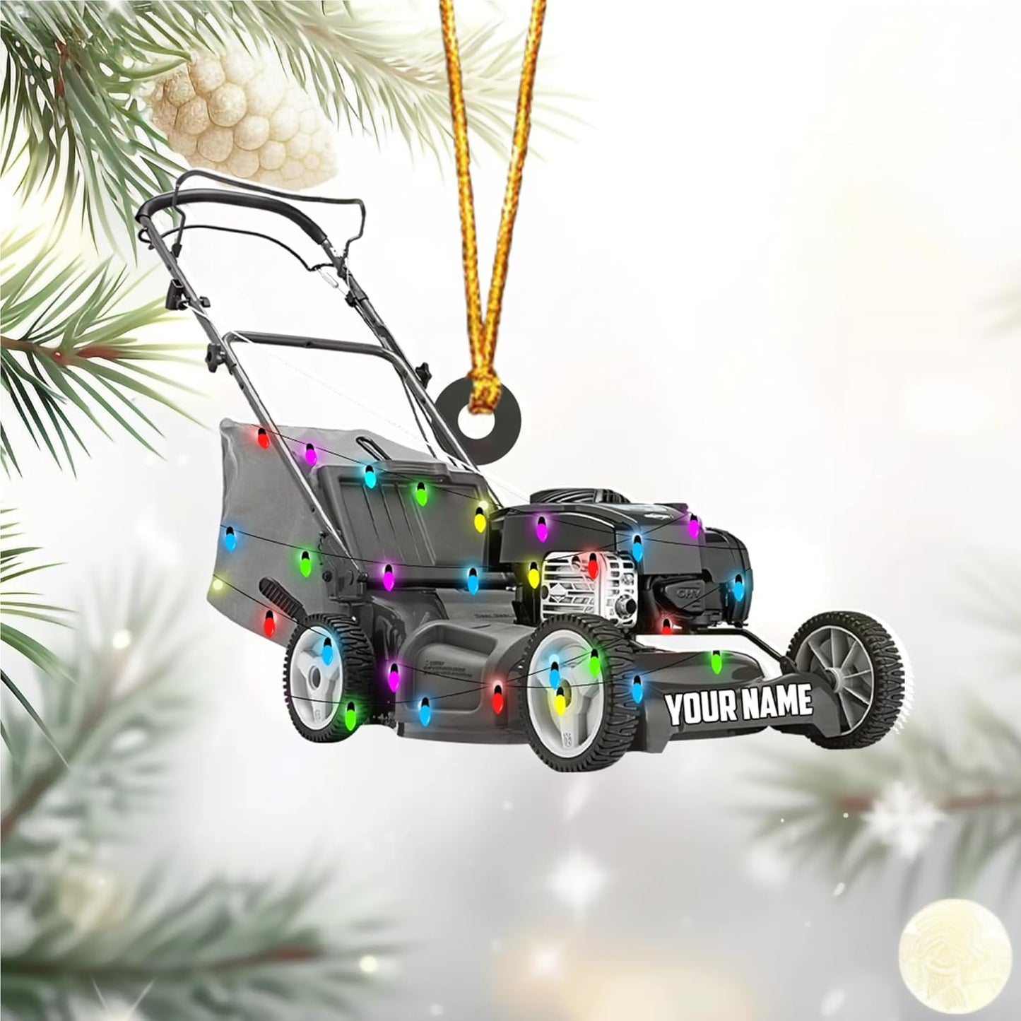 Personalized Lawn Mower Christmas Ornament | Custom Lawn Care Holiday Tree Decoration for Gardeners & Landscapers TG111