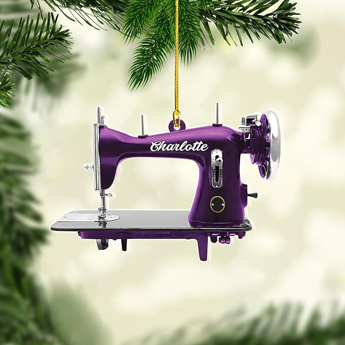 Custom Sewing Machine Ornament - Christmas Ornament Gift for Sewing Lovers LL28