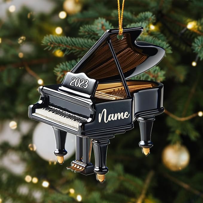 Customized Piano Ornament - Music Instrument Christmas Gift for Piano Lovers LL47