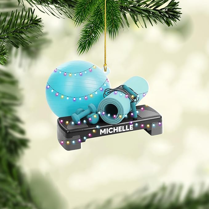 Personalized Pilates Christmas Ornament - Custom Pilates Gift for Women LL3