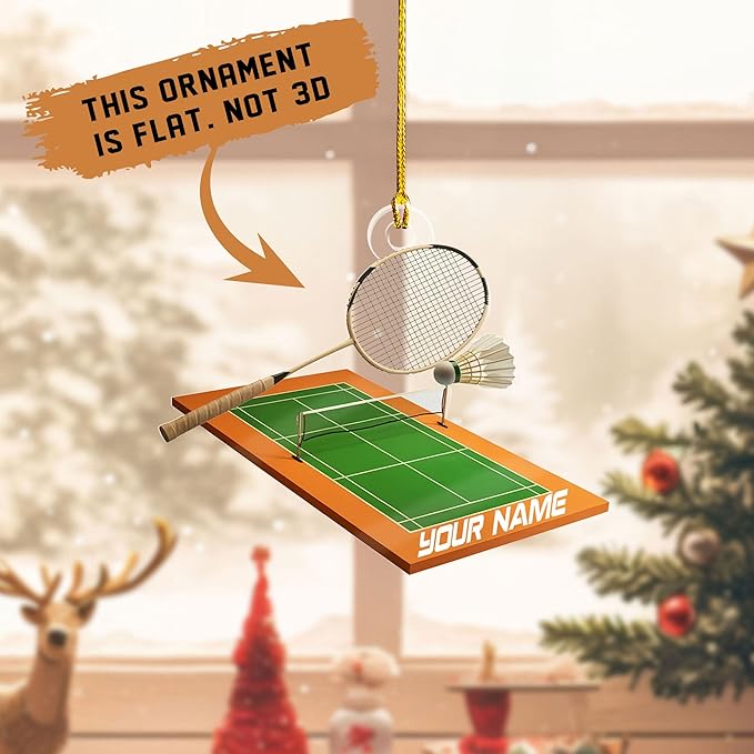 Pesonalized Christmas Gift for Badminton Players, Sports Lovers Badminton Ornament LL45