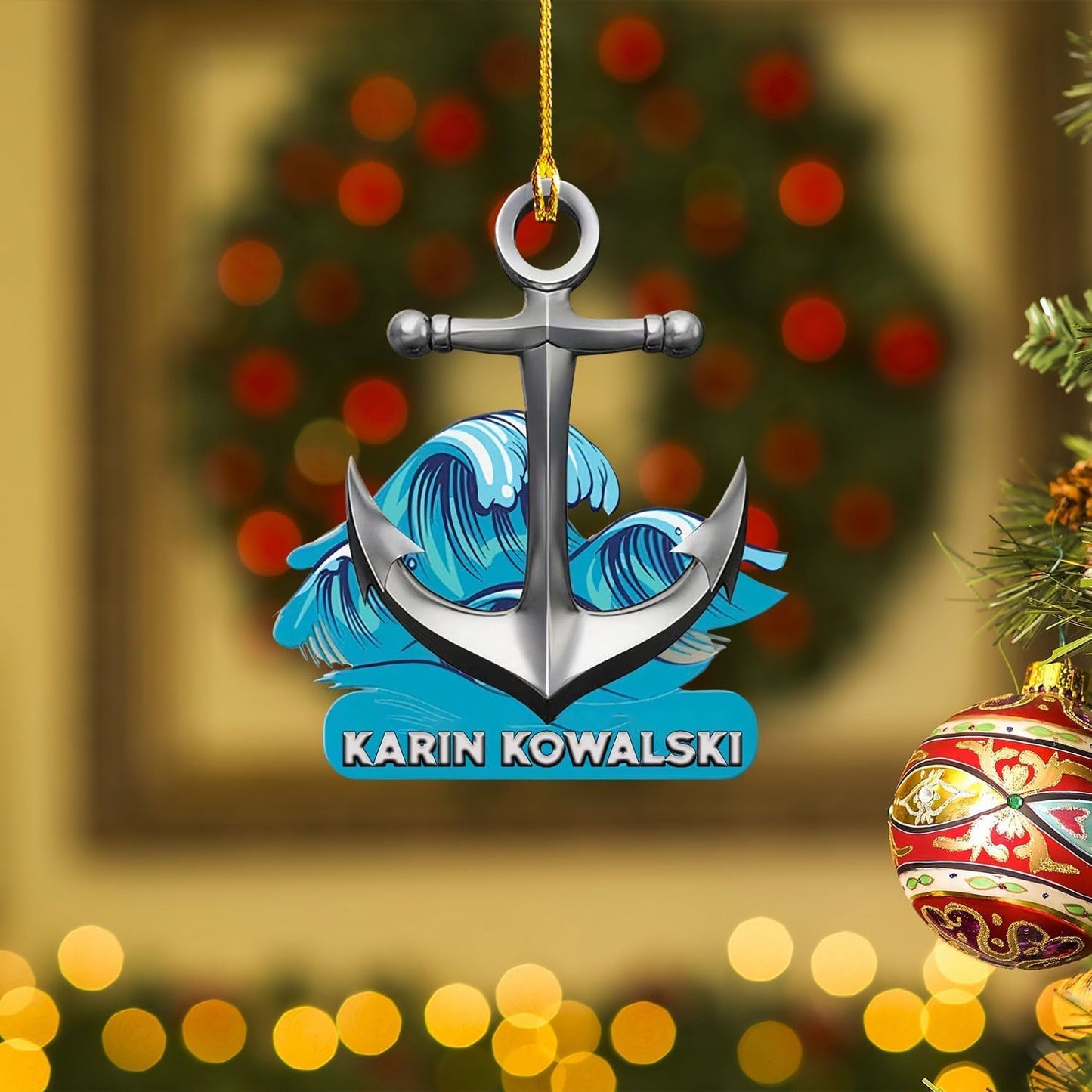 Custom Name Sailor Ornament – Personalized Captain Acrylic Sailing Ornament, Nautical Christmas Tree Decoration for Navy Lovers TS28