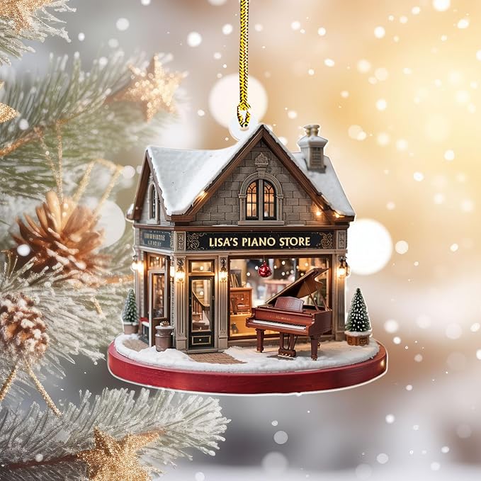 Customized Piano Ornament - Music Instrument Christmas Gift for Piano Lovers LL41