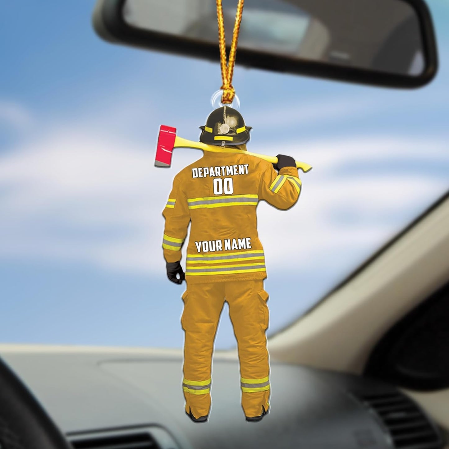 Personalized Firefighter Uniform Christmas Ornament Style 5
