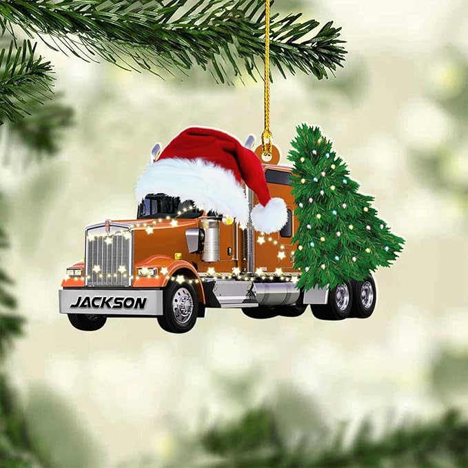 Customized Semi Truck Christmas Decor - Truck Driver Ornament Gift L17