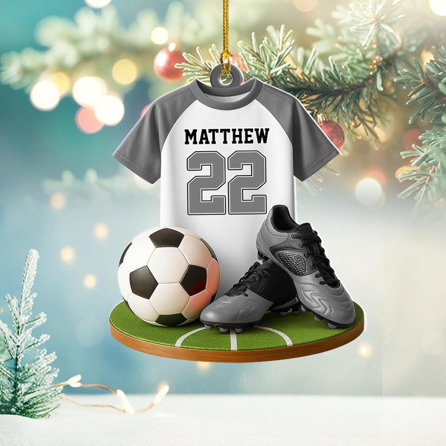 Personalized Soccer Player Christmas Ornament - Xmas Gift for Soccer Lovers C25