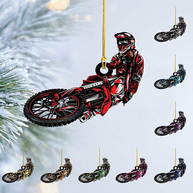 Personalized Dirt Bike Christmas Ornaments 2025 Custom Motocross Ornament Dirt bike Christmas Ornament N36