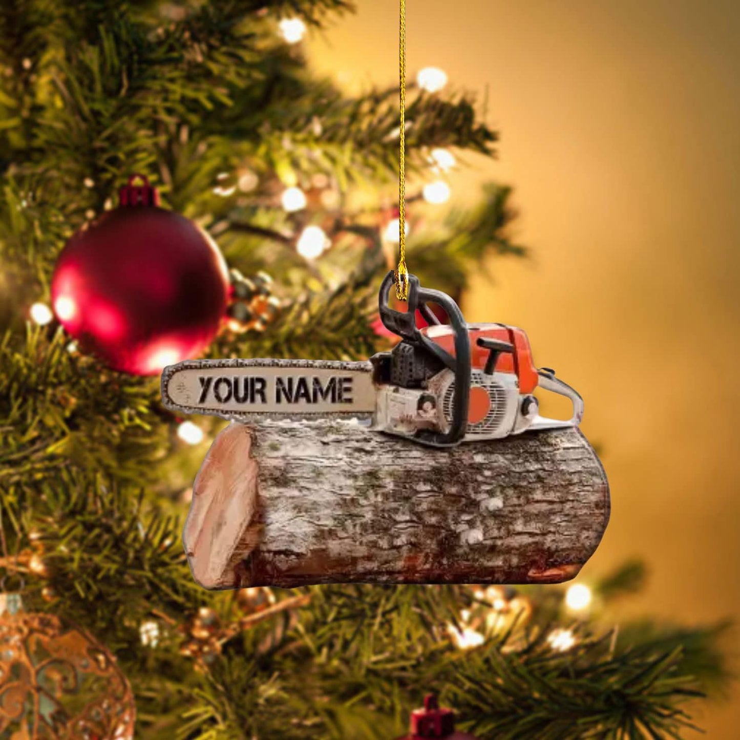 Personalized Carpenter Ornament – Woodworking Lumberjack Gift Ornament Style 3