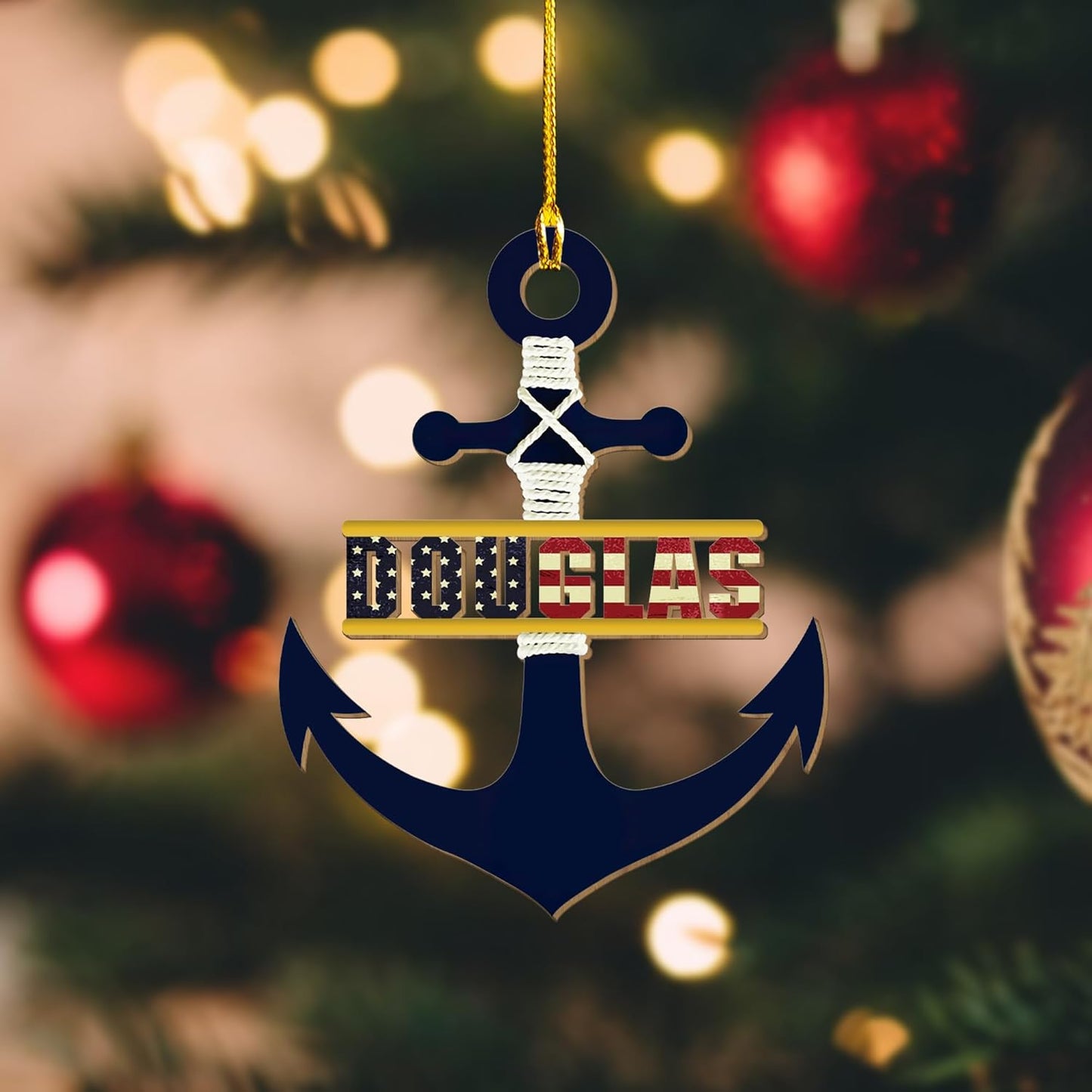 Personalized Sailor Ornament – Custom Captain Sailor Acrylic Ornament, Unique Sailing Glass Keepsake, Navy Captain Holiday Gift for Sailors TS7