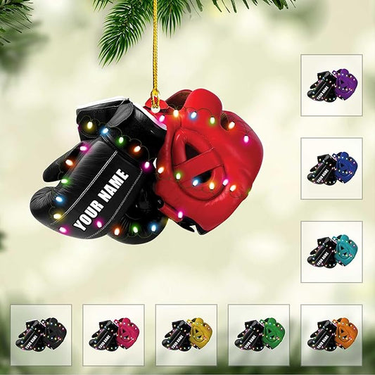 Personalized Boxing Gloves Christmas Ornament - Boxing Ornament Gift LL2