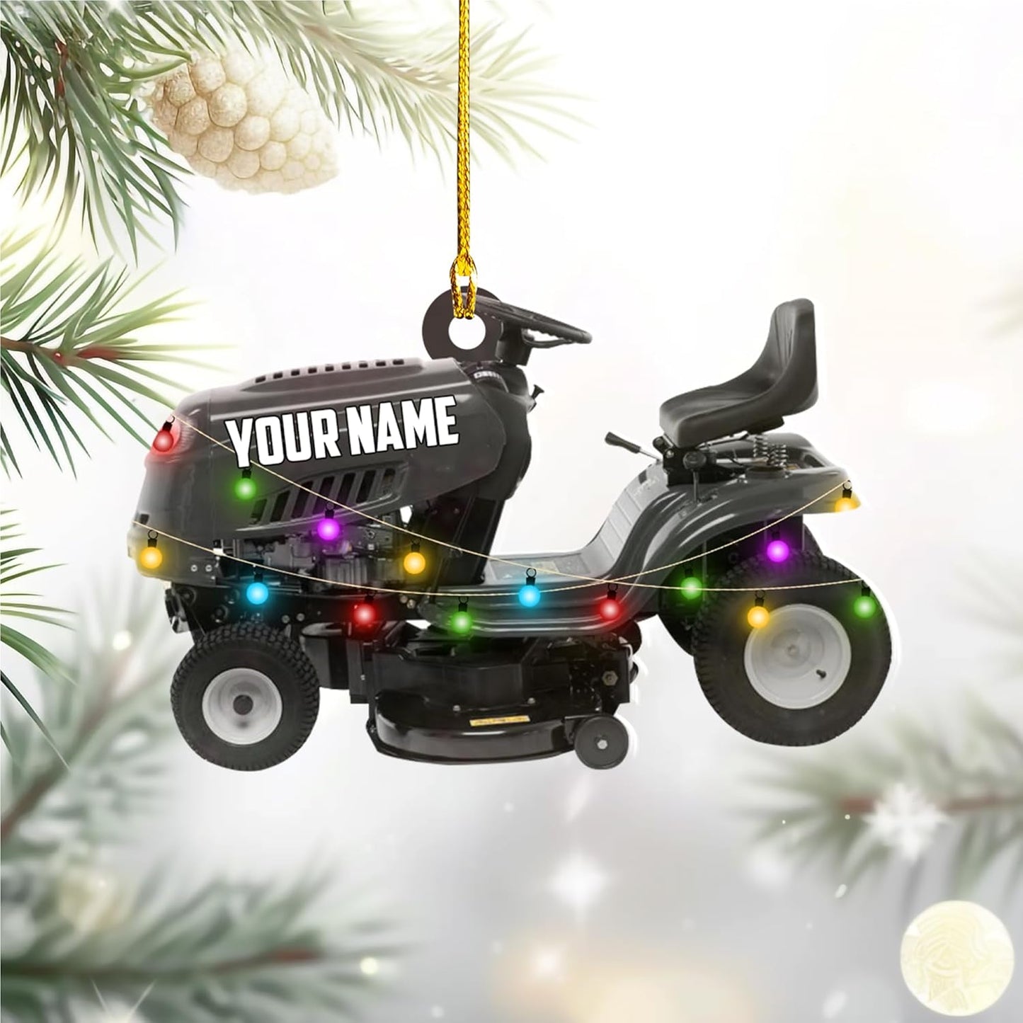 Personalized Lawn Mower Christmas Ornament | Custom Lawn Care Holiday Tree Decoration for Gardeners & Landscapers TG110