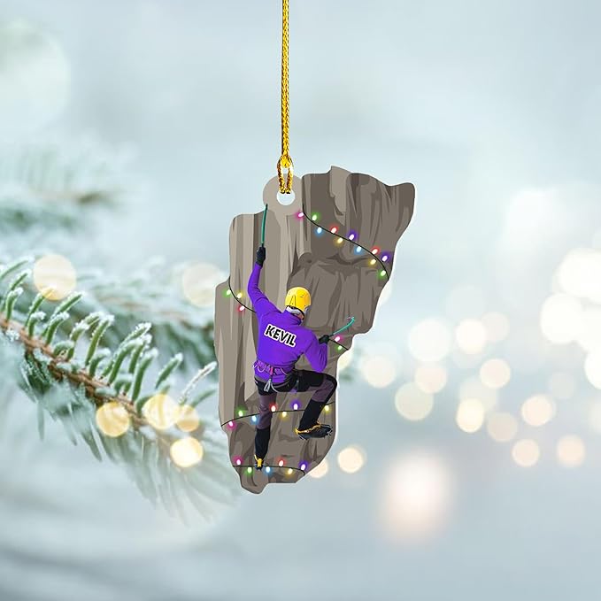 Personalized Rock Climber Christmas Gift for Mountaineers - Climbing Ornament LL34