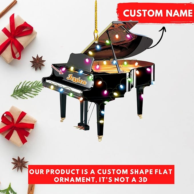 Custom Music Instrument Christmas Gift - Piano Ornament for Piano Lovers LL20