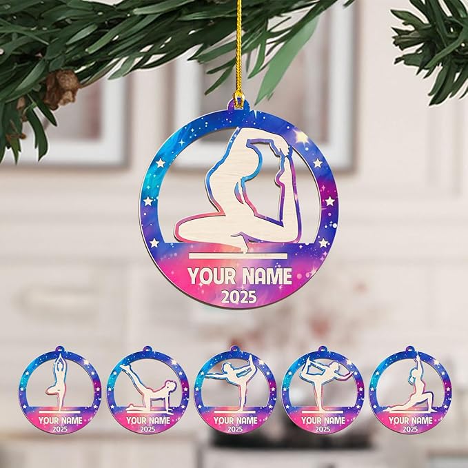 Personalized Yoga Lovers Ornament - Custom Yoga Christmas Decoration Gift LL7