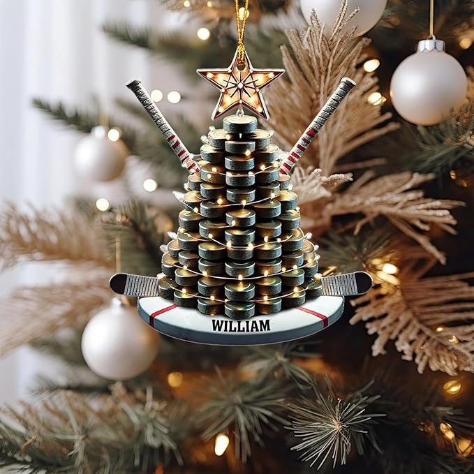 Personalized ice Hockey Ornament N28