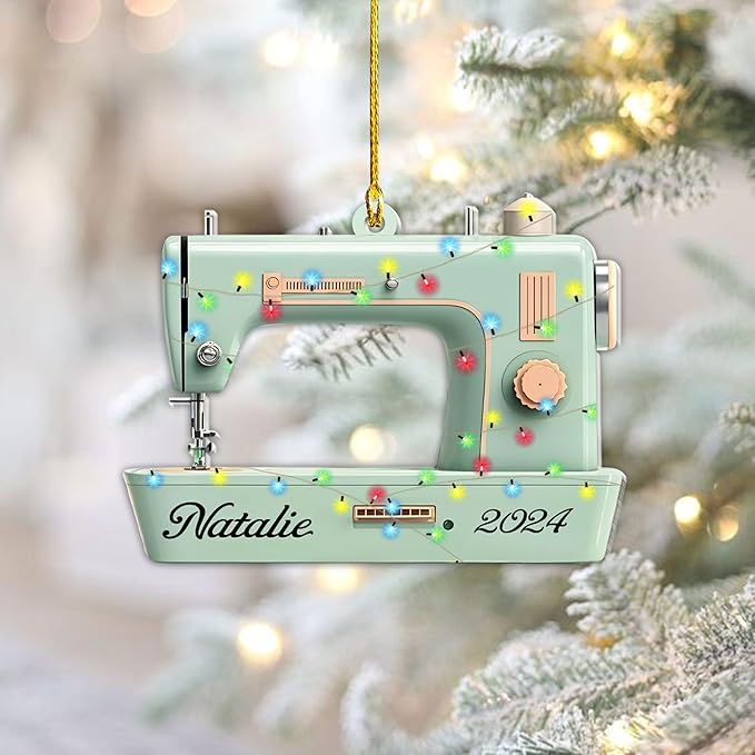 Custom Sewing Machine Ornament - Christmas Ornament Gift for Sewing Lovers LL23